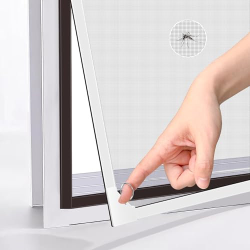MLEJU Fliegengitter Fenster Magnet, DIY 150x180 cm Insektenschutz Fenster mit verstärktem Glasfaser-Mesh, Robust & Langlebig, Einfache Montage ohne Bohren, Fliegengitter mit Magnetrahmen (Grau)