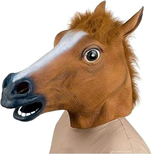 KKTONGXI Maschera a Testa di Cavallo in Lattice per Halloween e Pasqua - Maschera per Animali