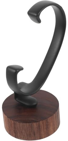 WATIIFUFU Supporto Porta Orologi da Polso in Legno Noce Nero, Piccolo Espositore Rimovibile Antigraffio per Orologi Uomo e Donna, Base Stabile per Scrivania e Conservazione