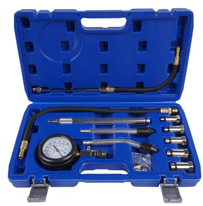 11-teiliges Komplettset Benzinmotoren-Kompressionsmessgerät (0-300 PSI), Zylinderdruckprüfer mit Adapter, Kfz-Werkstattzubehör GLOSSY AUTO PARTS