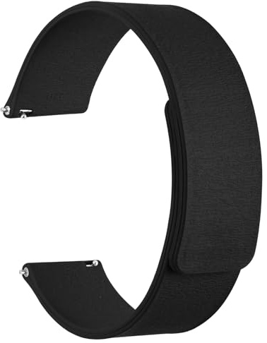 WOCCI 20mm Bracelet Montre Magnétique, Silicone Grain de Bois, Libération Rapide (Noir)