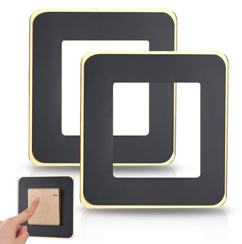 2 Pcs Single Light Switch Surround Plate, 3.38 inches Acrylic Light Switch Cover Plates Self Adhesive, Black Socket Surround Wall Socket Light Switches Stickers for Home Office Decoration