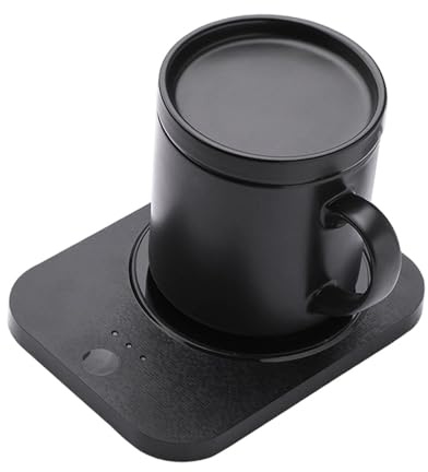 FytStycale Coffee Mug Warmer Elettrico per Scrivania con Vassoio Riscaldante Controllo Temperatura 55°C Spegnimento Automatico E Tecnologia Cordless Impermeabile, Nero
