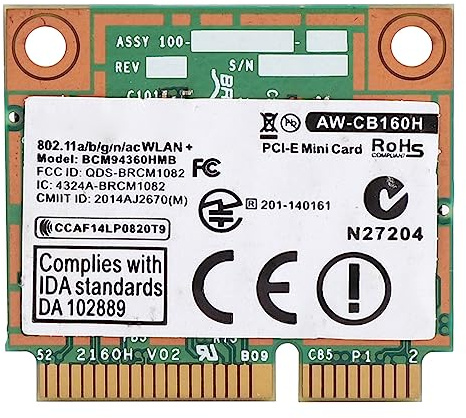 Tomantery BCM94360HMB Scheda di Rete Ad Alta velocità 1300M Interfaccia MINI PCI-E per Bluetooth 4.0, Supporto 2.4G/5.8G per Hackintosh, unità WIFI Gratuita per Laptop o Desktop di Fascia Alta