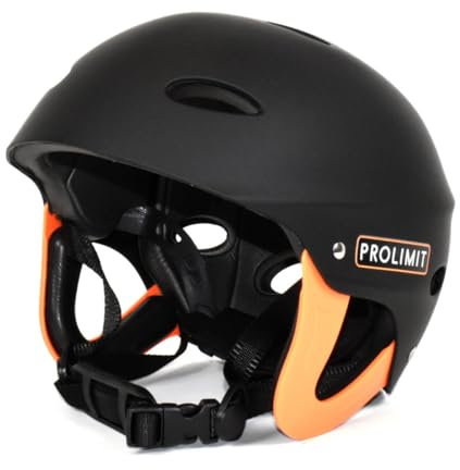 Prolimit Wassersporthelm, Schwarz, Halbe Größe, Erwachsene, Kajak-Kanufahren, Kitesurfen-Windsurfen, Beiboot-Kajakfahren