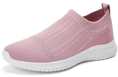 TIOSEBON Womens Trainers Slip On Lightweight Casual Mesh Walking Shoes 3 UK Mauve 36 EU Label Size Asian 36