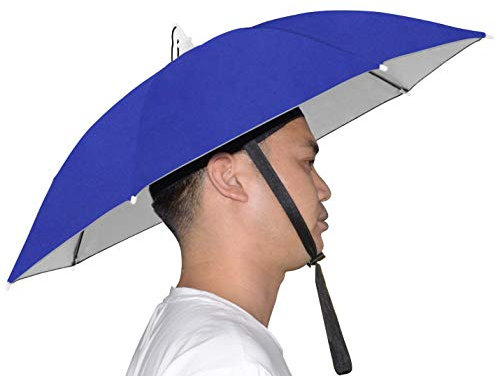 NEW-Vi Umbrella Hat, 25 inch Hands Free Umbrella Cap for Adults and Kids, Fishing Golf Gardening Sunshade Outdoor Headwear
