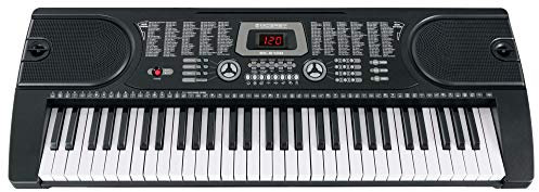 McGrey EK-6100 Keyboard - Einsteiger-Instrument mit 61 Tasten in Standardgröße - 255 Klänge und Begleitrhythmen - Lernfunktionen - Batteriebetrieb möglich - schwarz