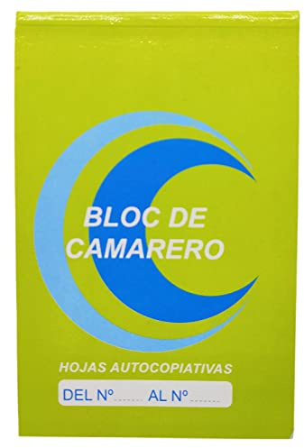 Tradineur - Blocco comandi con fogli autocopianti, blocco tascabile per camerieri, bar, ristorante, ospitalità, 13,5 x 8,8 cm
