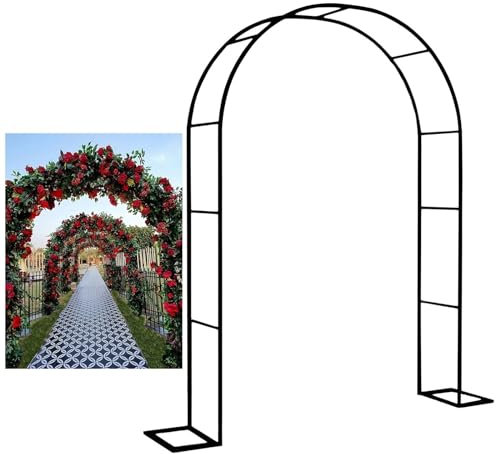 BZCKBZ Rosenbogen Für Den Garten Torbogen Für Kletterpflanzen Rankhilfe Spalier Wetterfest(Color:Black,Size:260 * 230cm/102.4 * 90.5in)