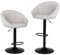 Youhauchair Bar Stools Set of 2, Height Adjustable Swivel Bar Stool, Linen Breakfast Bar Stools, Kitchen Stools with Back & Footrest, Beige