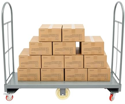 U-Boat Platform Truck Dolly, 2000 LBS Steel Deck Utility Cart, Trolley Steel Cart with Six Wheels, Heavy Duty Industrial Hand Trucks for Warehouse (60.5x 15.7x52.2)