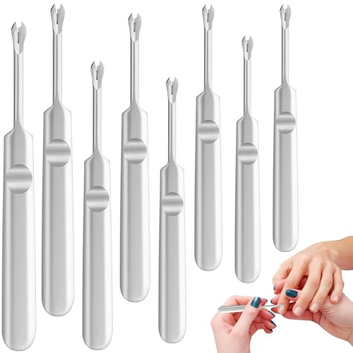 8 Pièces Acier Inoxydable Pince à Cuticules, Pince à Couper Les Cuticules, Outil pour Enlever Les Peaux Mortes des Ongles pour le Nail Art, Outils de Manucure pour Les Ongles