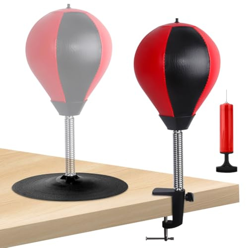Punchingball Mesa Saco de Boxeo Escritorio con Pinza de Mesa y Ventosa