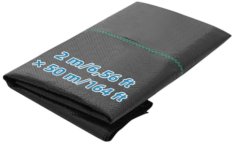 Dibaful Fieltro para malas hierbas extrafuerte, 100 g/m2, para jardín, para control de malas hierbas, para control de malas hierbas, permeable al agua