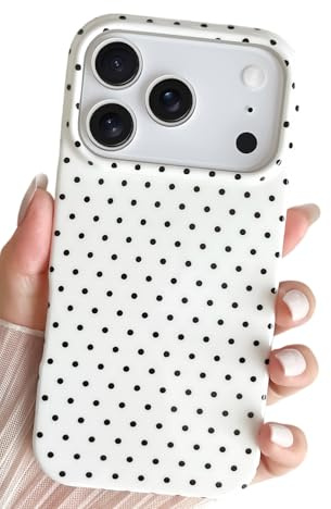 SmoBea for iPhone 17 Pro Max Case Cute Polka Dot Phone, Beautiful and Stylish, Soft and Slim TPU Shockproof Protective Case for Women Girls,White