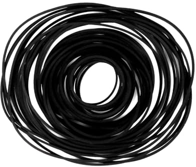 50pcs Recorder Rubber Belts, Rubber Cassette Belts 1mm/0.04 in Thickness Durable Cassette Recorder Repair Maintenance Tape for DVD CD LD VCR Repeater Record Player Drives Accessories Parts Replacement