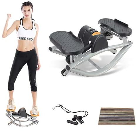 CUTANGELAR Lo Stepper A Dondolo, Attrezzo Cardio Per La Casa, Offre Una Falcata Laterale Fluida. Display Digitale Monitora, Per Allenare I Glutei E Migliorare La Salute Cardiovascolare A Casa.(Gray)