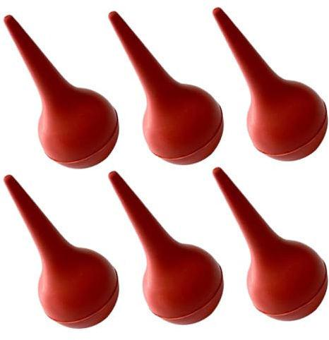 OSOLADY Juego de 6 Bulbos Auriculares para Ñiño, Aspirador Multifuncional de Silicona para Limpieza de Oídos y Nariz, Succión Segura y para Higiene Infantil, Color Rojo