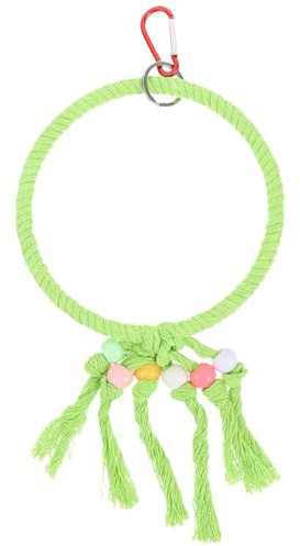 TOYANDONA Juguete para Jaula de Periquitos y Loros Columpio de Cuerda de Algodón Resistente a Mordidas y Diseño Estable para Jaulas y Escritorio