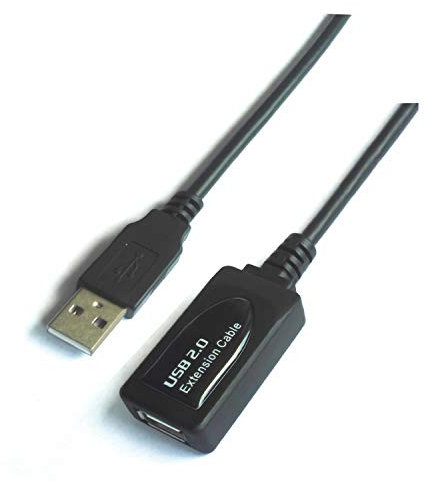 AISENS A101 – 0018 – 5 m USB 2.0 Verlängerung Kabel Verlängerungskabel mit Verstärker, Schwarz