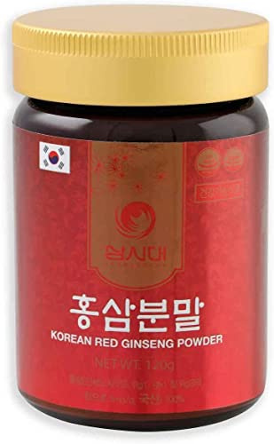 SAMSIDAE - Koreanskt rött ginsengpulver, ginsnosider 5 mg/g, energi, minne, immunitet, rötter från 4 till 6 år, överlägsen kvalitet, 1 månads botemedel, 120 g