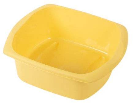 9.5L Yellow Rectangular Plastic Bowl Washing Up Kitchen Basin Sink (1)