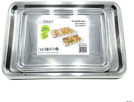Sabert Lot de grands plateaux de service rectangulaires pratiques