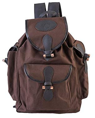 FARM-LAND Sac à dos de chasse en toile avec fermetures à bascule silencieuses pour chasse à la propulsion + chasse (marron)