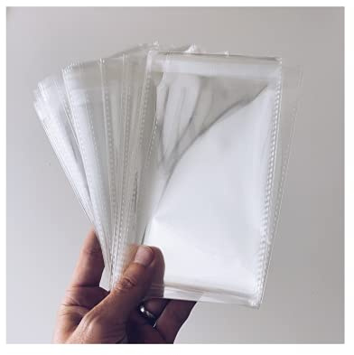 100 sachets transparents à fermeture adhésive - Pochette transparente plastique PP 10x15 cm - Recyclable - Inodore - Fabriqués en Europe - Sachet de conditionnement idéal aliments, accessoires, bijoux