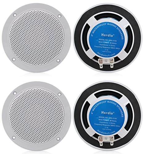 Herdio 10,2 cm (4 Zoll), 320 W Deckenlautsprecher, kompatibel mit Bluetooth,2-Wege Deckenlautsprecher für Badezimmer, Küche, Heimkino, verdeckte Veranden (4 Lautsprecher)