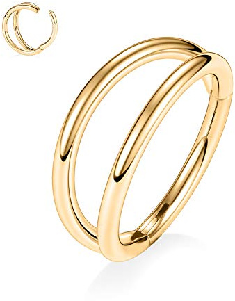 Double Septum Nose Ring Helix Daith Cartilage Conch Lobe Piercing Jewelry Daith Helix Rook Conch Earrings Septum Jewelry Septum Ring Septum Clicker Nose Rings Cartilage Earring Hoop 20G 8mm