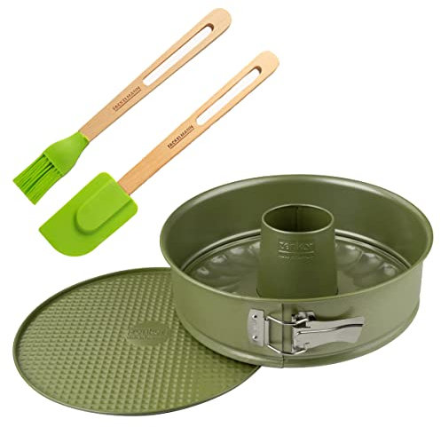 Zenker Set de Repostería, incluye 1 Molde de Horneado Green Vision 26 cm Antiadherente con Cera Natural de Carnaúba, 1 Paleta de Silicona Fackelmann y 1 Pincel de Silicona Fackelmann…