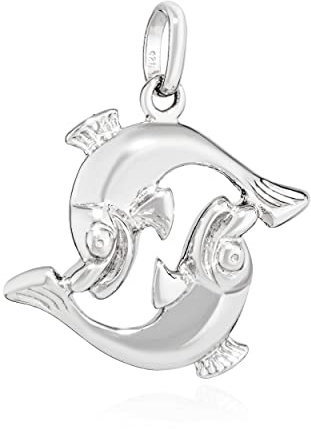 NKlaus Kettenanhänger Fisch Sternzeichen 925 Silber glanz 17x17mm Horoskop Zodiak 13643