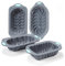 Tongjude 4 Piece Silicone Loaf Tin for Baking Bread, Non-Stick Kitchen Oven Bread Pan, Perfect for Banana Bread, Sandwich Bread, Pound Cake and Meatloaf, 6 Cups, Grey