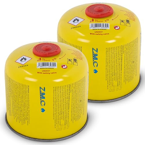 ZMC 2 cartuchos de gas de 300 g, cartucho de rosca de 600 ml con gas propano/butano, EN417 rosca europea 7/16, cartucho de válvula de gas apto para hornillos de gas, quemadores de gas, quemadores de