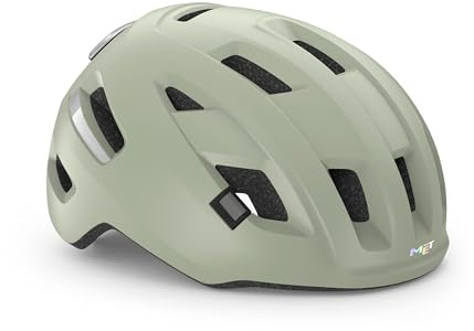 MET E-Mob Urban Cycling Helmet, Matt Moss Gray, Size 56-58cm