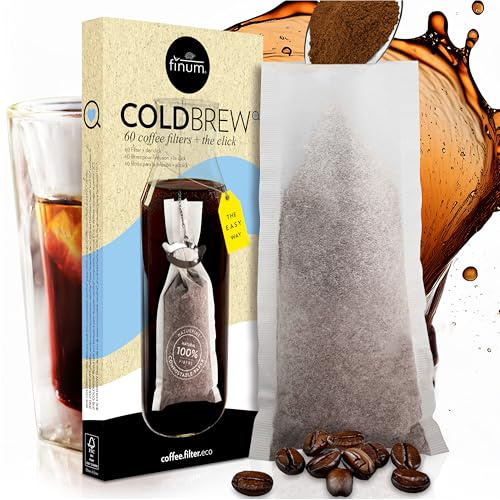 finum® COLDBREW 60 Coffee Filters + the CLICK, Coldbrew Kaffeebereiter, Papier-Kaffeefilter, Filter für Kaffeepulver, Kaffeefilterhalter, Kaffeebereiter für Kannen, BPA-frei – 60 Filter (2)