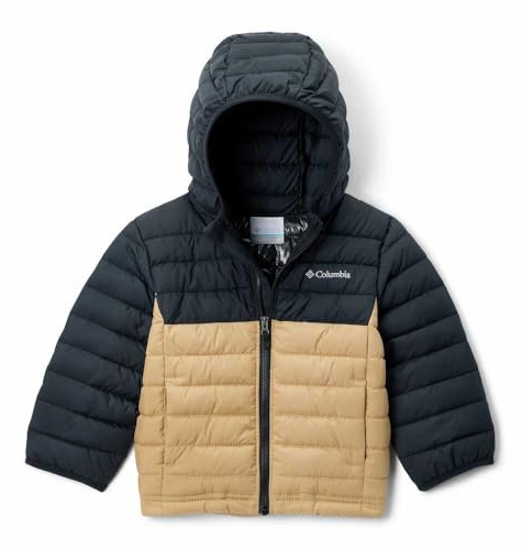 Columbia Youth Boys Powder Lite 2 Hooded Jacket, Hooded Puffer Jacket, Canoe, Black, M