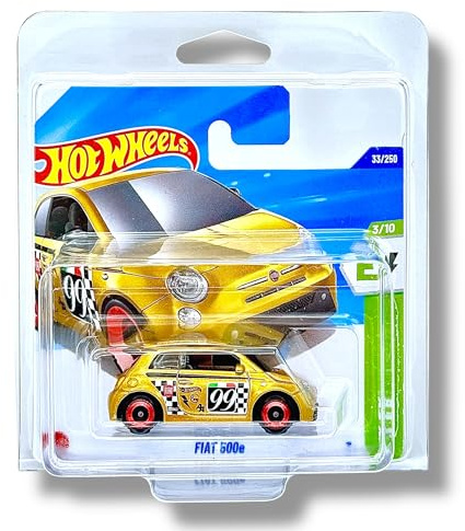 Hot Wheels - FIAT 500e - HW EV 3/10 - HYW85 - Short Card - Oro metallizzato - Mattel 2025-1:64