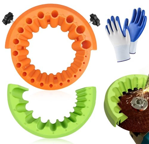 2 Pcs Drill Bit Sharpener, Drill Sharpener Machine with Gloves Angle Grinder Attachment (2~13mm) for 125mm Grinder Power Drill Bit Sharpeners