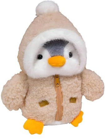 JazRvr Kuscheltier Pinguin, Süße Weiche Pinguin-Kuscheltier Für Kinder, 25cm Braun, Ideal Als Schlafbegleiter Und Dekoration