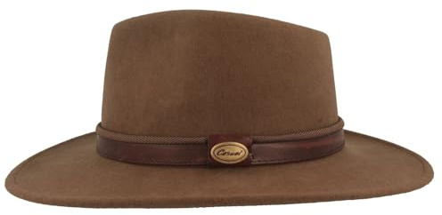 Bred rullbar utomhus filthatt trekkinghatt 100 % ull hatt vattenavvisande vikbar läderuppsättning hattinlägg män och kvinnor, Beige, 54
