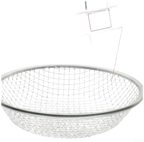 Setaccio da giardino da 30 cm, setaccio per compost con guanti, robusto setaccio per terra e sabbia, maglie da 2 mm, 6 mm, 10 mm, design leggero, argento utensile da giardino (10)
