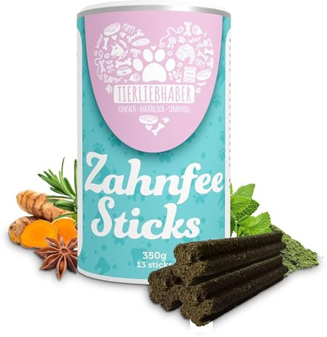 TIERLIEBHABER – Zahnfee Dental Sticks Hund Zahnsteinentferner – Hundeleckerlies zur Hunde Zahnpflege – Von Tierärzten entwickelt – Gegen Mundgeruch & Zahnbelag – 13 Natürliche Dental Kaustangen Hund