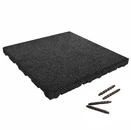 Vivol Fallschutzmatten mit Stecksystem - 50x50cm TÜV Geprüfte Qualitäts Bodenschutzmatte für Spielplatz, Kita, Schule - Unterlegmatte für Fitness und Crossfit - Zuschneidbar (55mm, Schwarz)