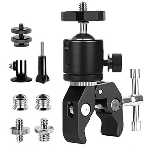 Super Clamp Stativ Stativkopf mit 1/4 3/8 Zoll Gewinde Adapter für Kameras, Flash Light, Stativ, LCD/DV Monitor, LED Lights
