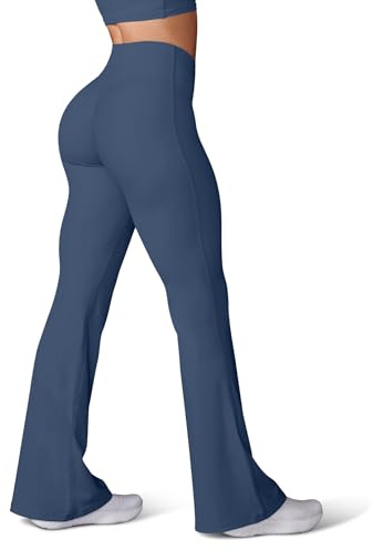 HEGALY Pantaloni da maternità a svaso per donne sopra la pancia - Pantaloni casual da gravidanza e yoga con tasche morbidissimi, Blu navy, XX-Large