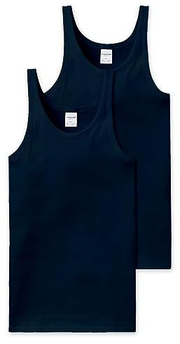 Schiesser Herren 2 Pack Unterhemd ohne Arm - Essential Feinripp