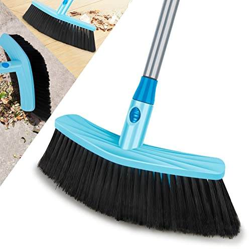 UMAYCOOL Brosse de balayage d'intérieur avec long manche, brosse de sol d'intérieur avec poils denses et doux, parfaite pour balayer la pièce, le bureau, la cuisine